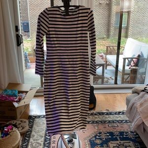 JCrew Navy and white striped pencil dress size 4